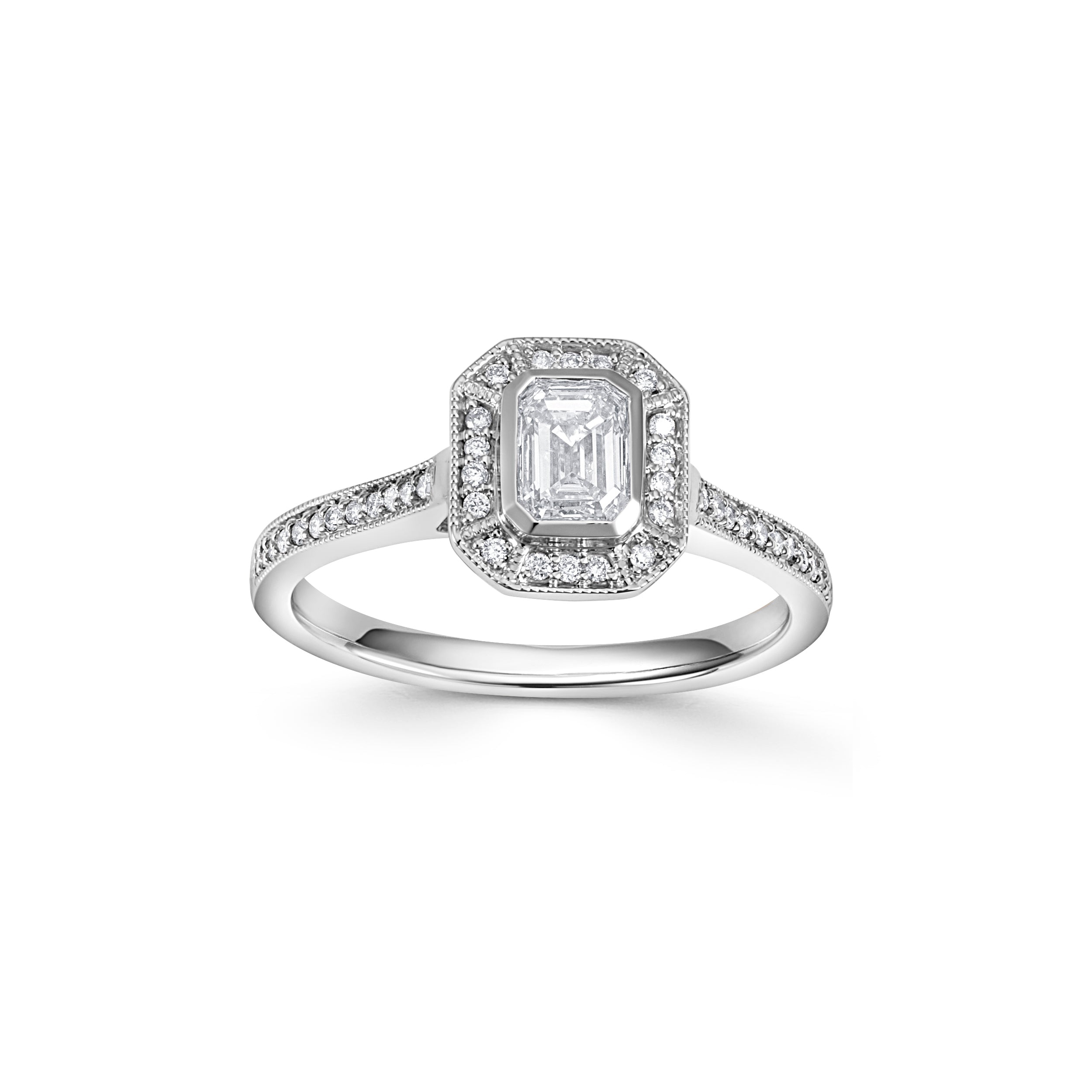 9ct White Gold Step Cut Diamond Ring - Robert Anthony Jewellers, Edinburgh