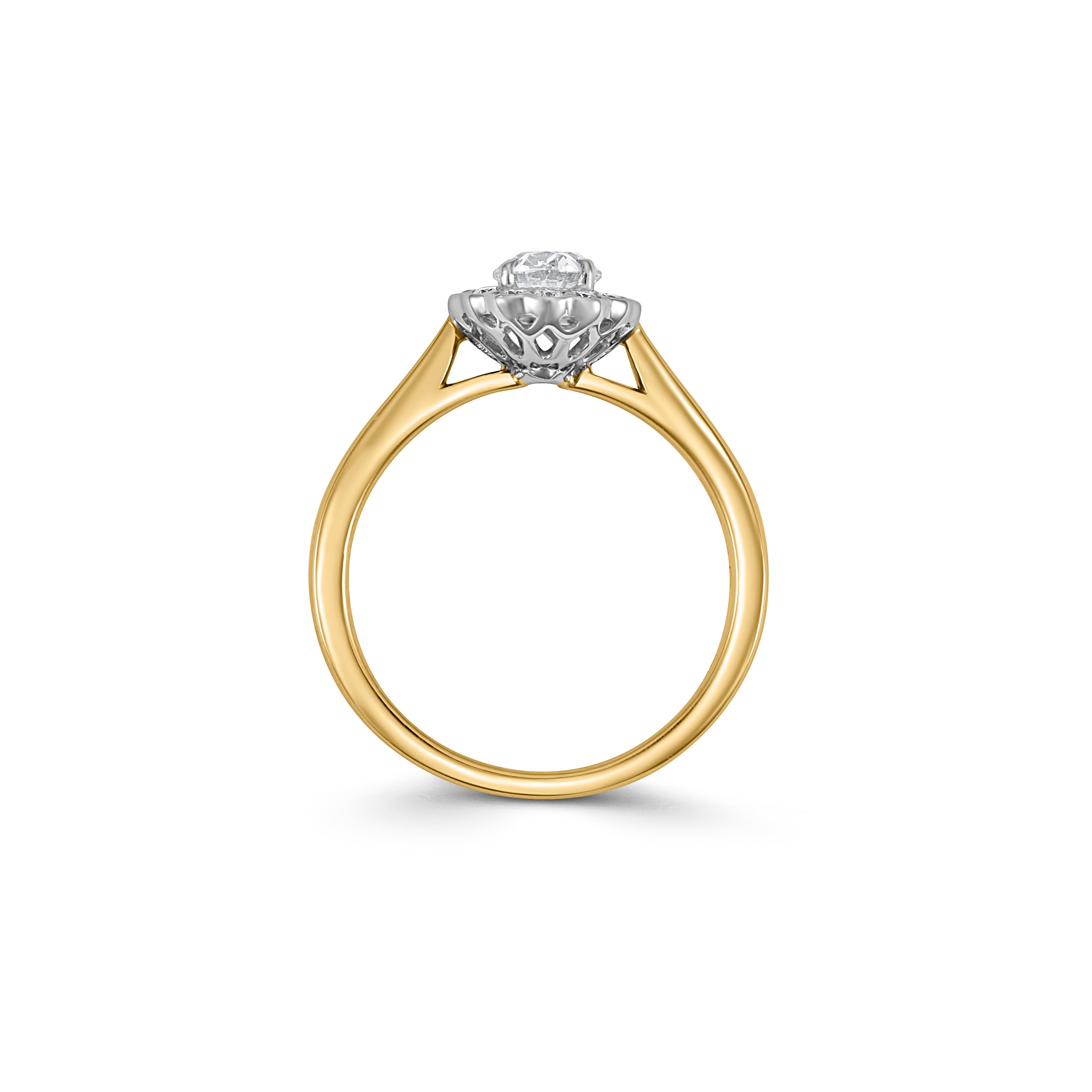 18ct Gold Vintage Oval Diamond Cluster Ring - Robert Anthony Jewellers, Edinburgh