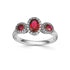 18ct White Gold Triple Ruby and Diamond Cluster Ring - Robert Anthony Jewellers, Edinburgh