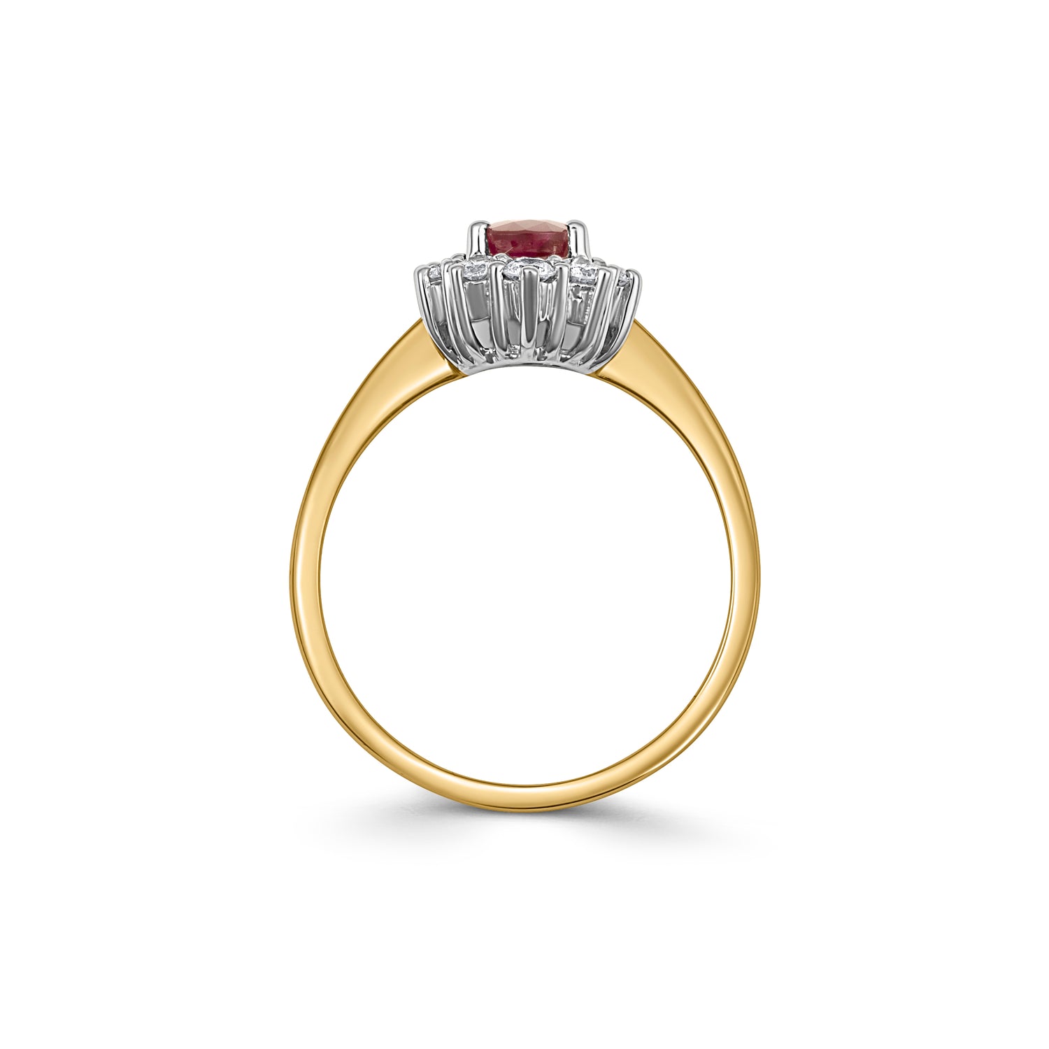 18CT Gold Vintage Ruby and Diamond Cluster Ring - Robert Anthony Jewellers, Edinburgh