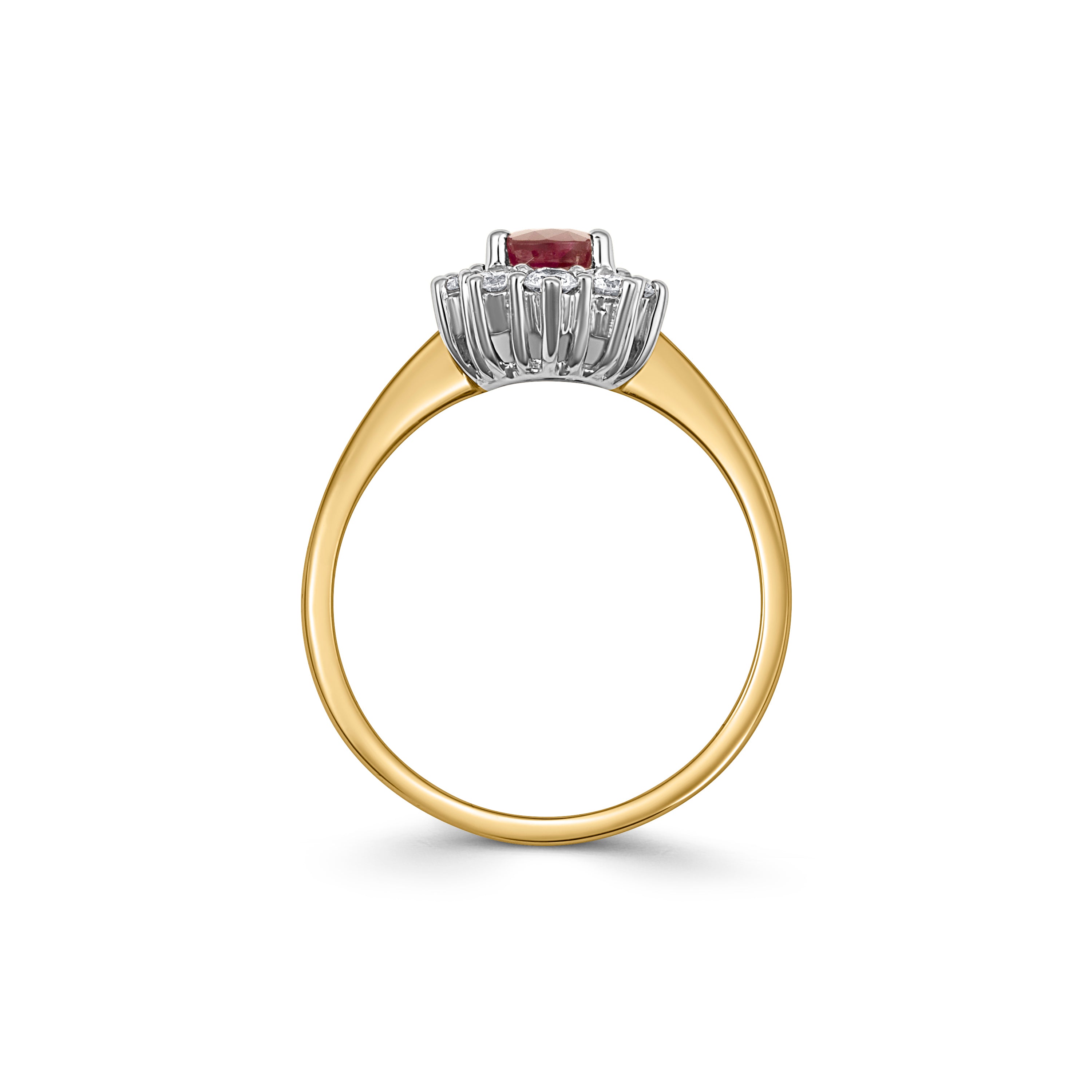 18CT Gold Vintage Ruby and Diamond Cluster Ring - Robert Anthony Jewellers, Edinburgh