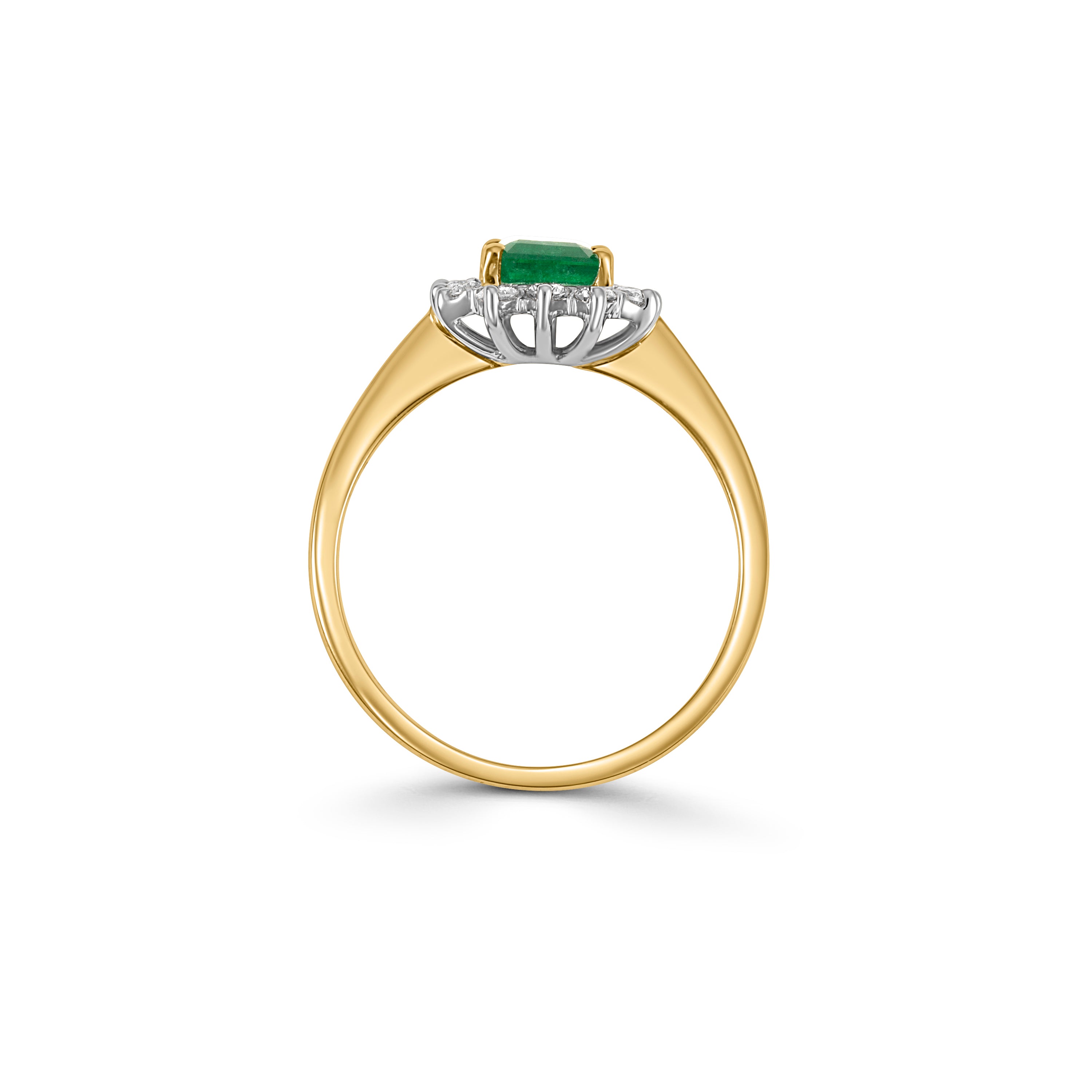 18ct Gold Emerald and Diamond Cluster Ring - Robert Anthony Jewellers, Edinburgh