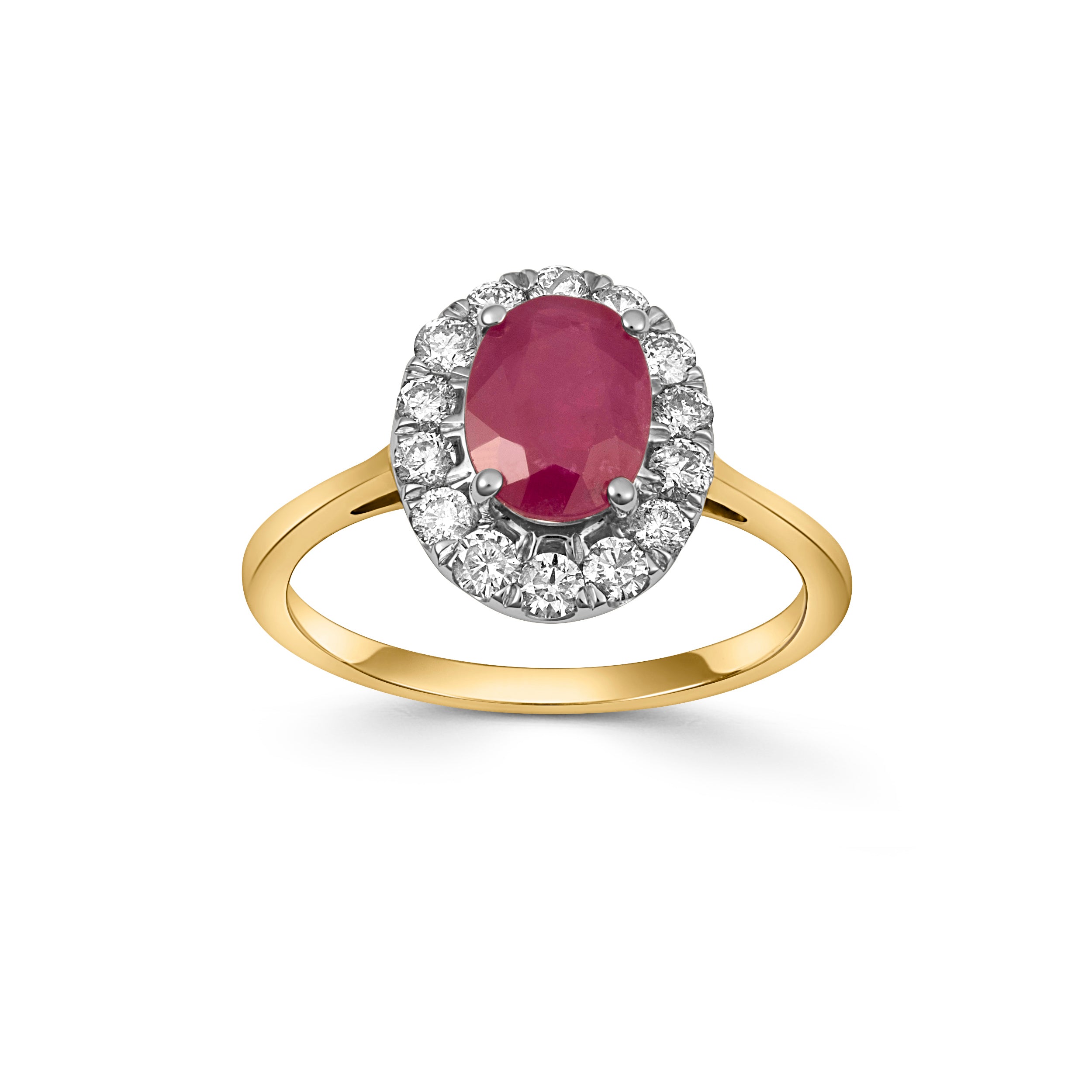 9ct Gold Ruby and Diamond Cluster Ring