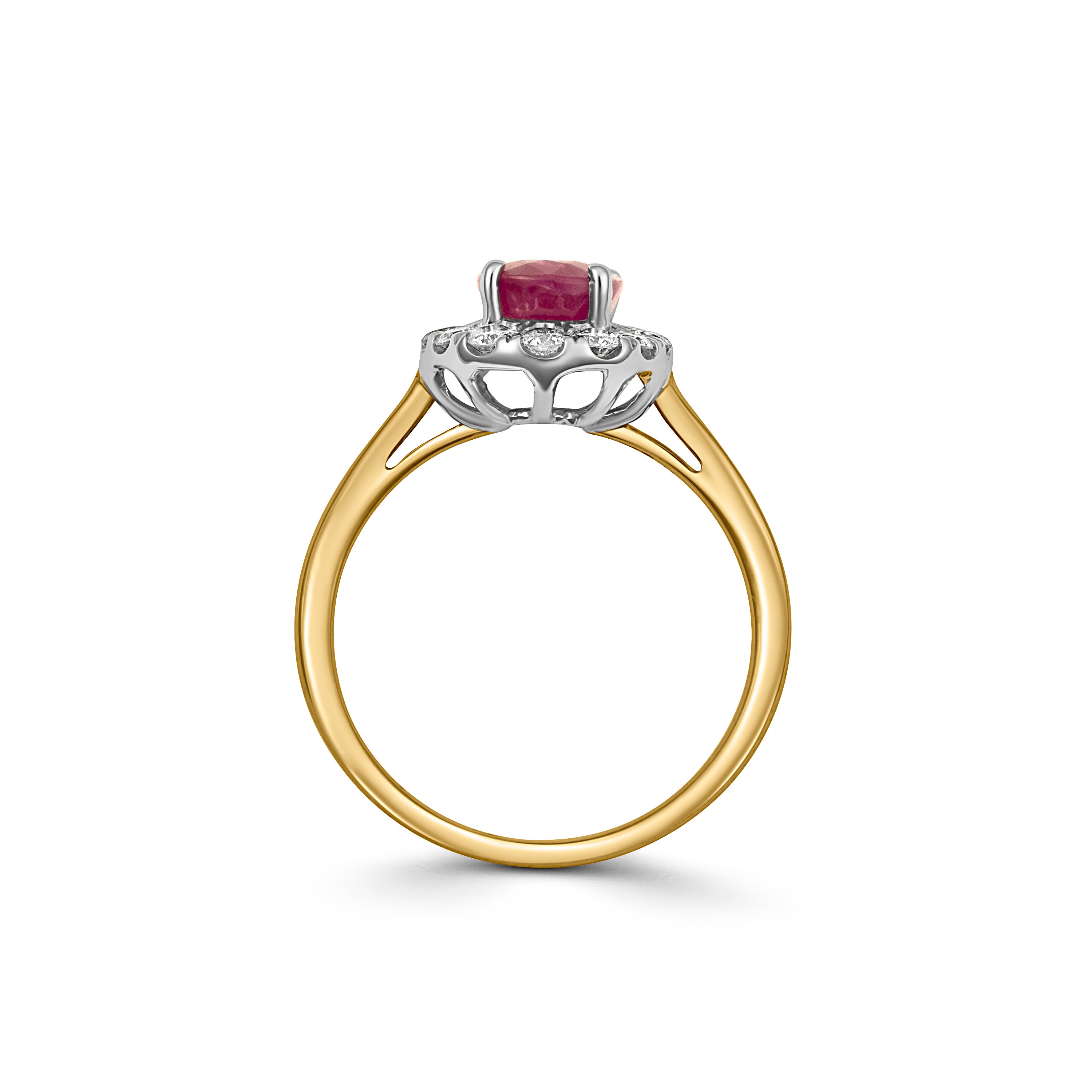 9ct Gold Ruby and Diamond Cluster Ring