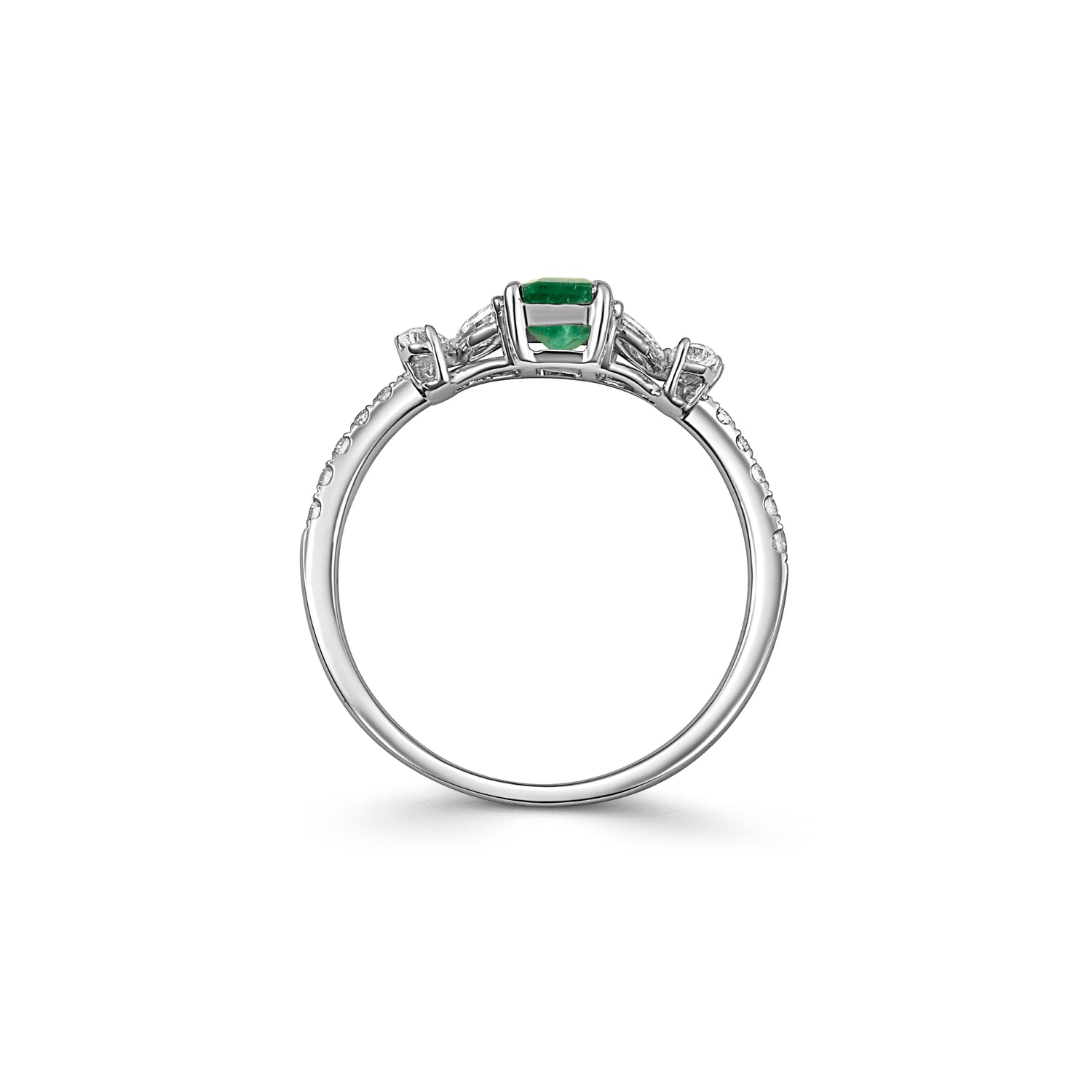 18ct White Gold Emerald and Diamond Ring - Robert Anthony Jewellers, Edinburgh