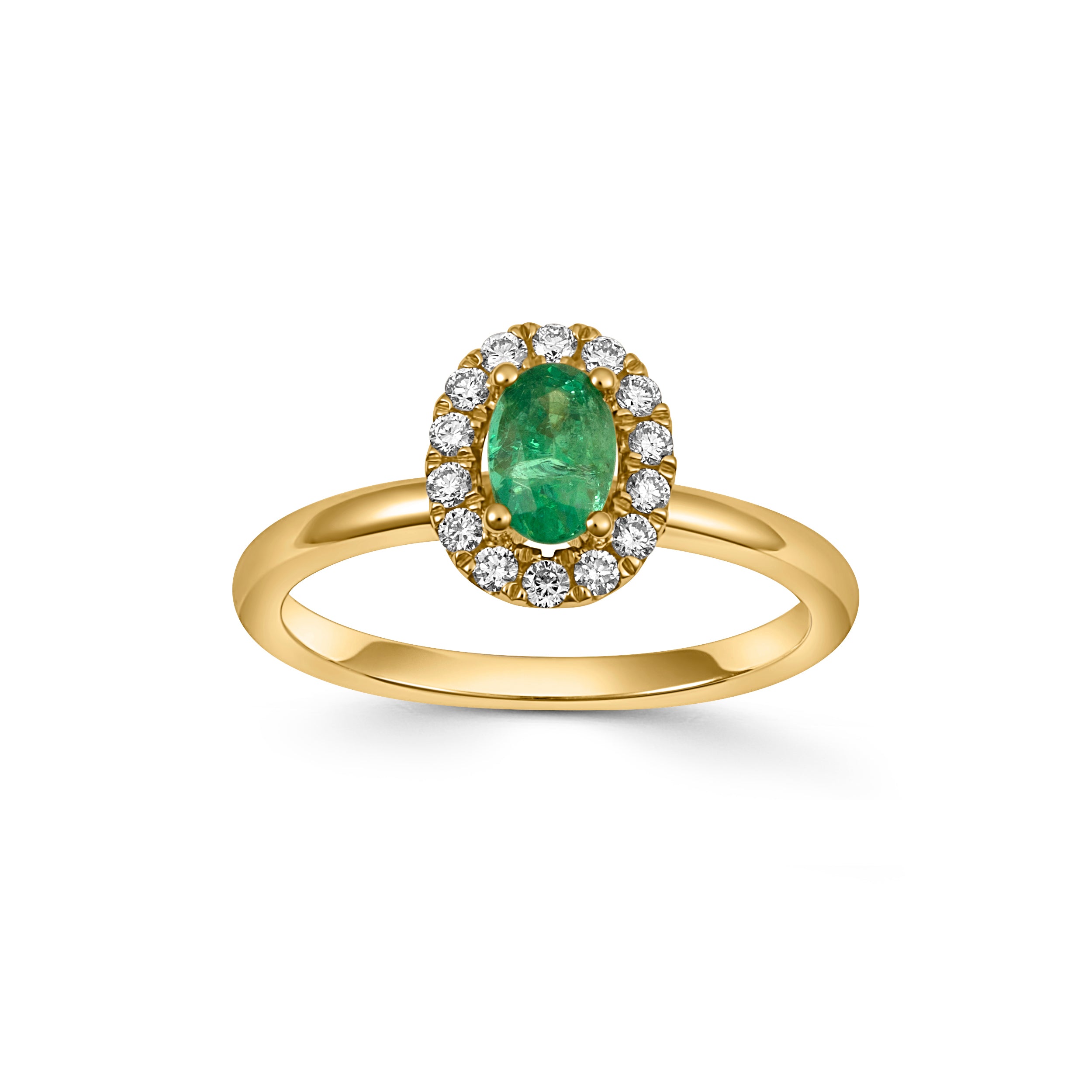 18ct Gold Emerald and Diamond Cluster Ring - Robert Anthony Jewellers, Edinburgh
