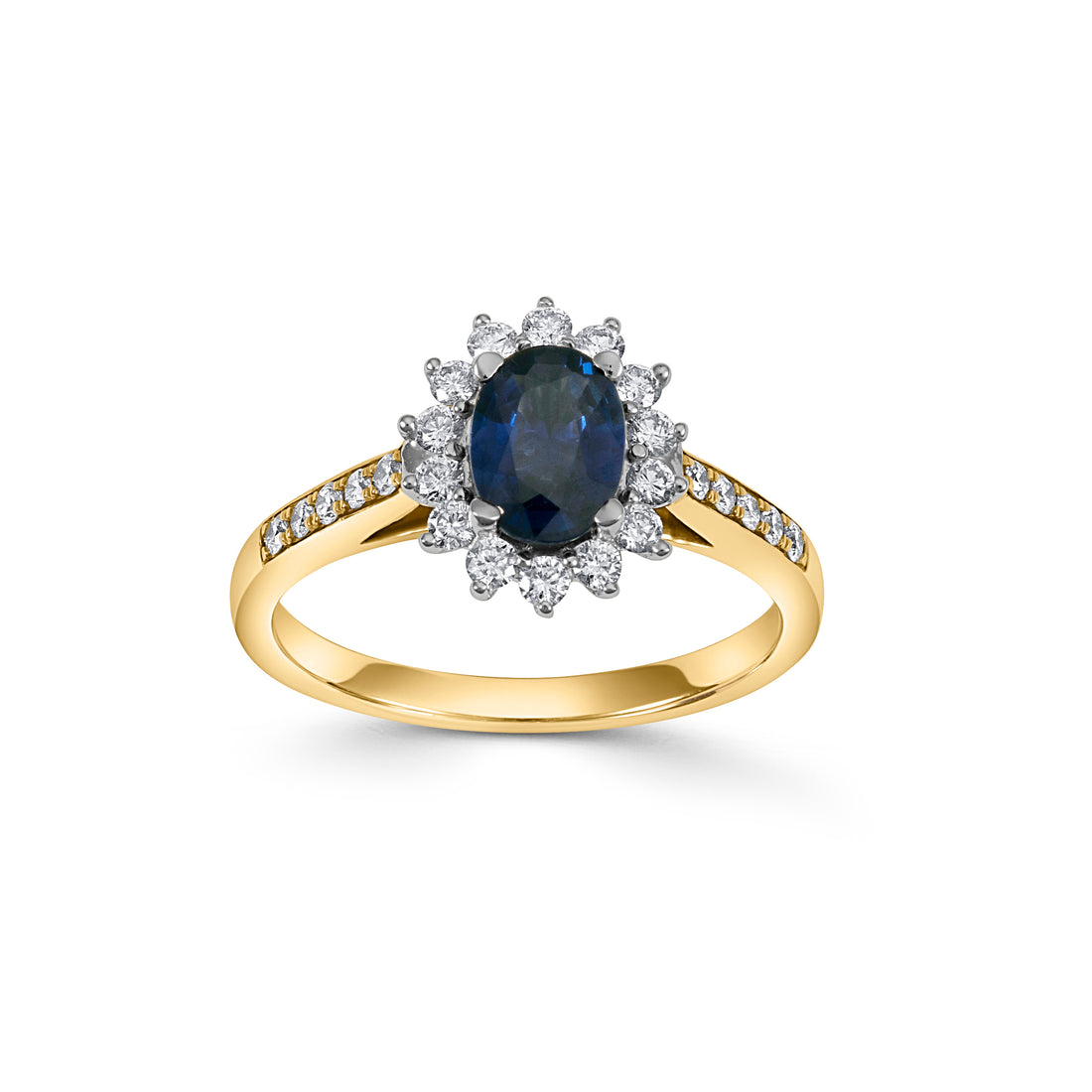 18ct Gold Sapphire and Diamond Cluster Ring - Robert Anthony Jewellers, Edinburgh