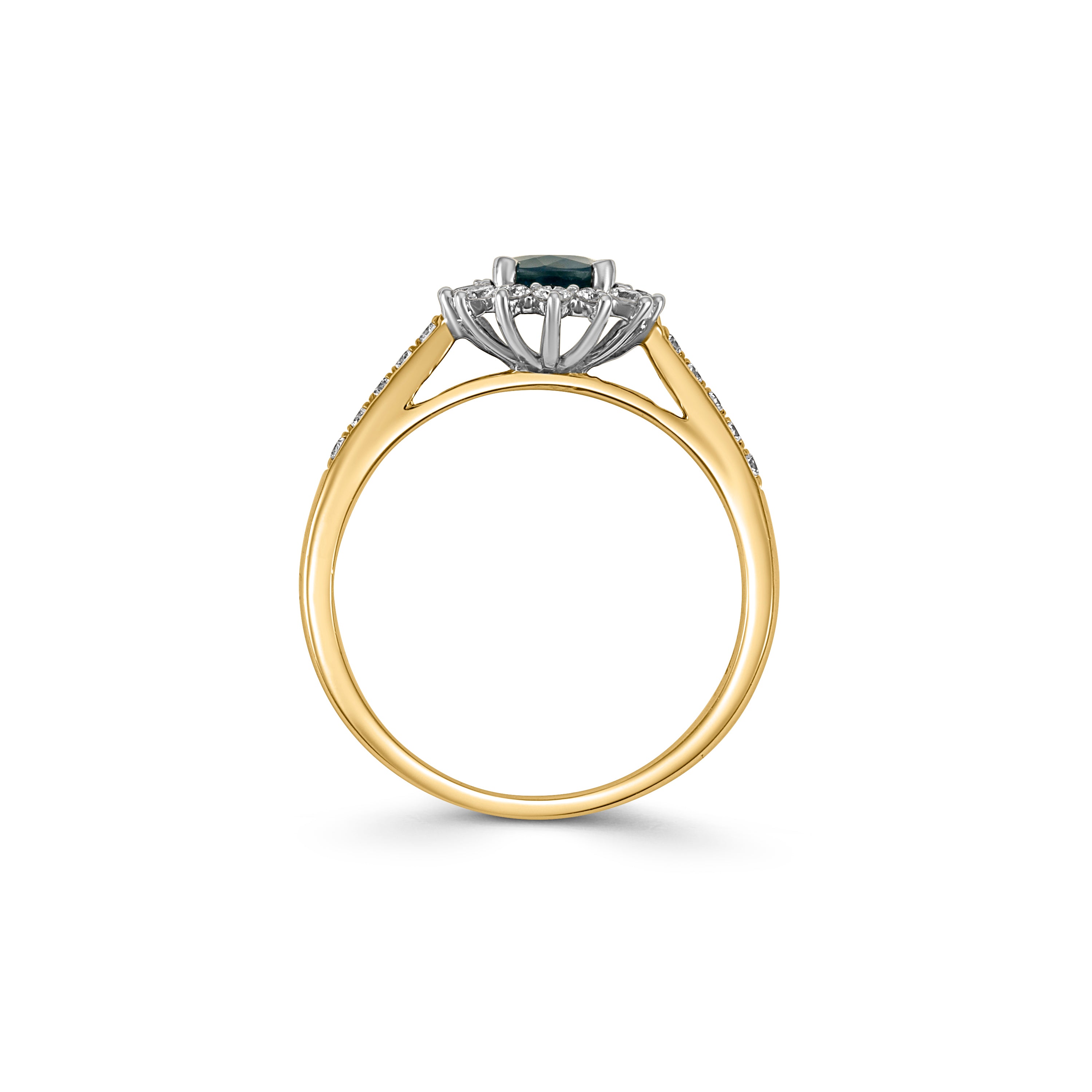 18ct Gold Sapphire and Diamond Cluster Ring - Robert Anthony Jewellers, Edinburgh