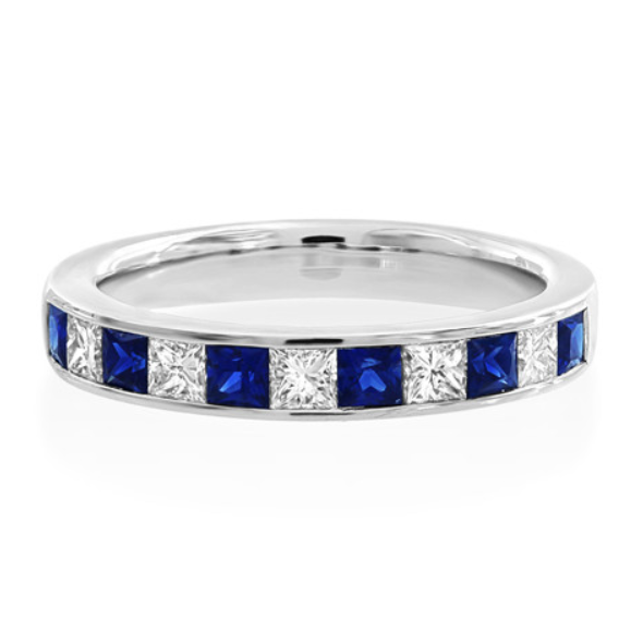 Channel set sapphire eternity band clearance