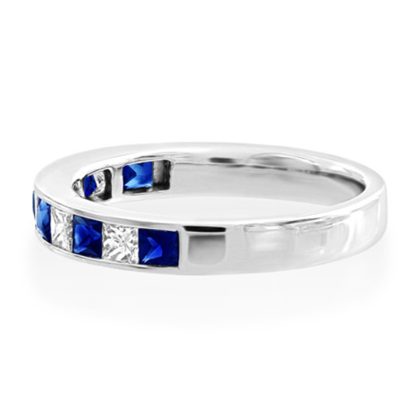 18CT White Gold Diamond and Sapphire Eternity Ring - Robert Anthony Jewellers, Edinburgh