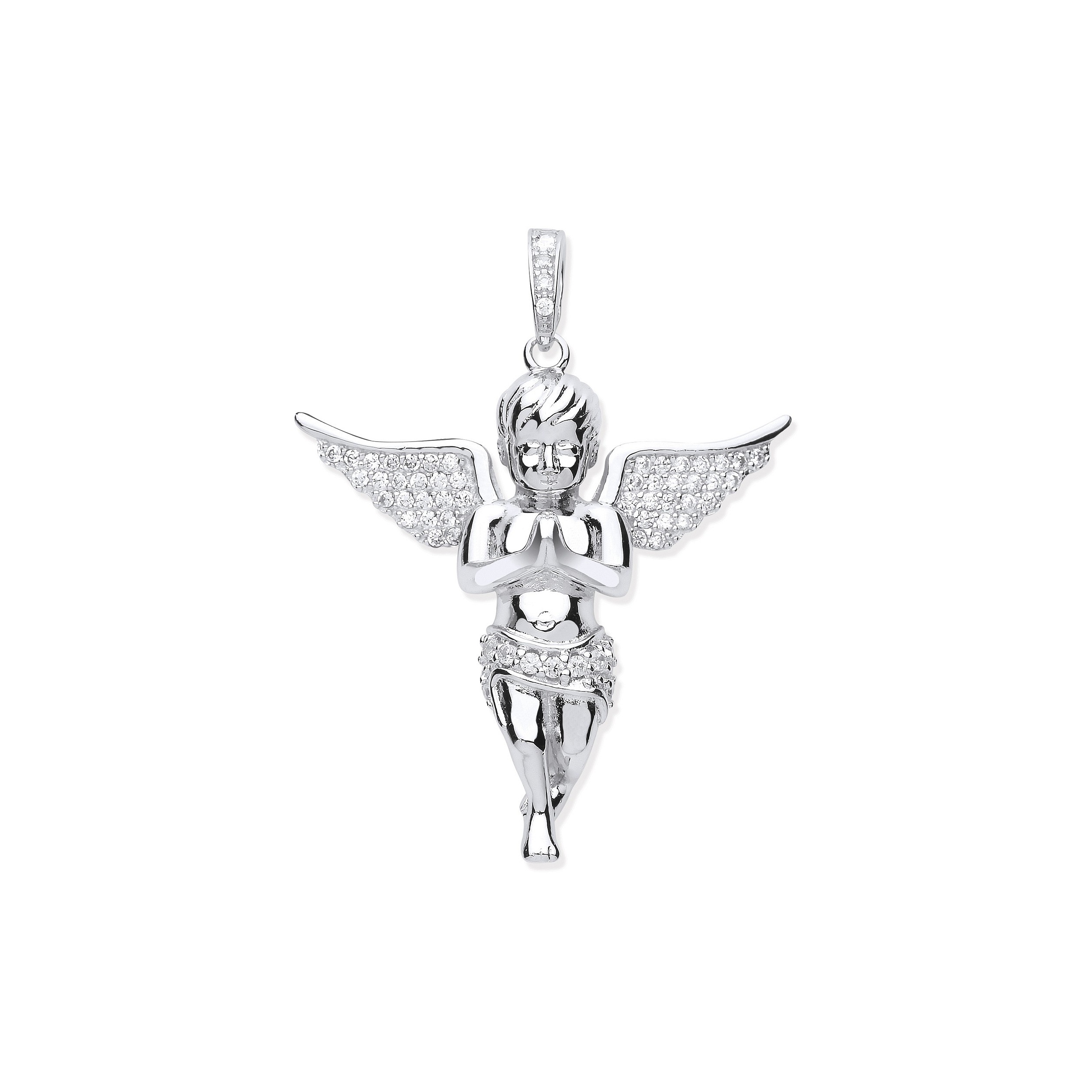 Silver CZ Angel Pendant - Robert Anthony Jewellers, Edinburgh