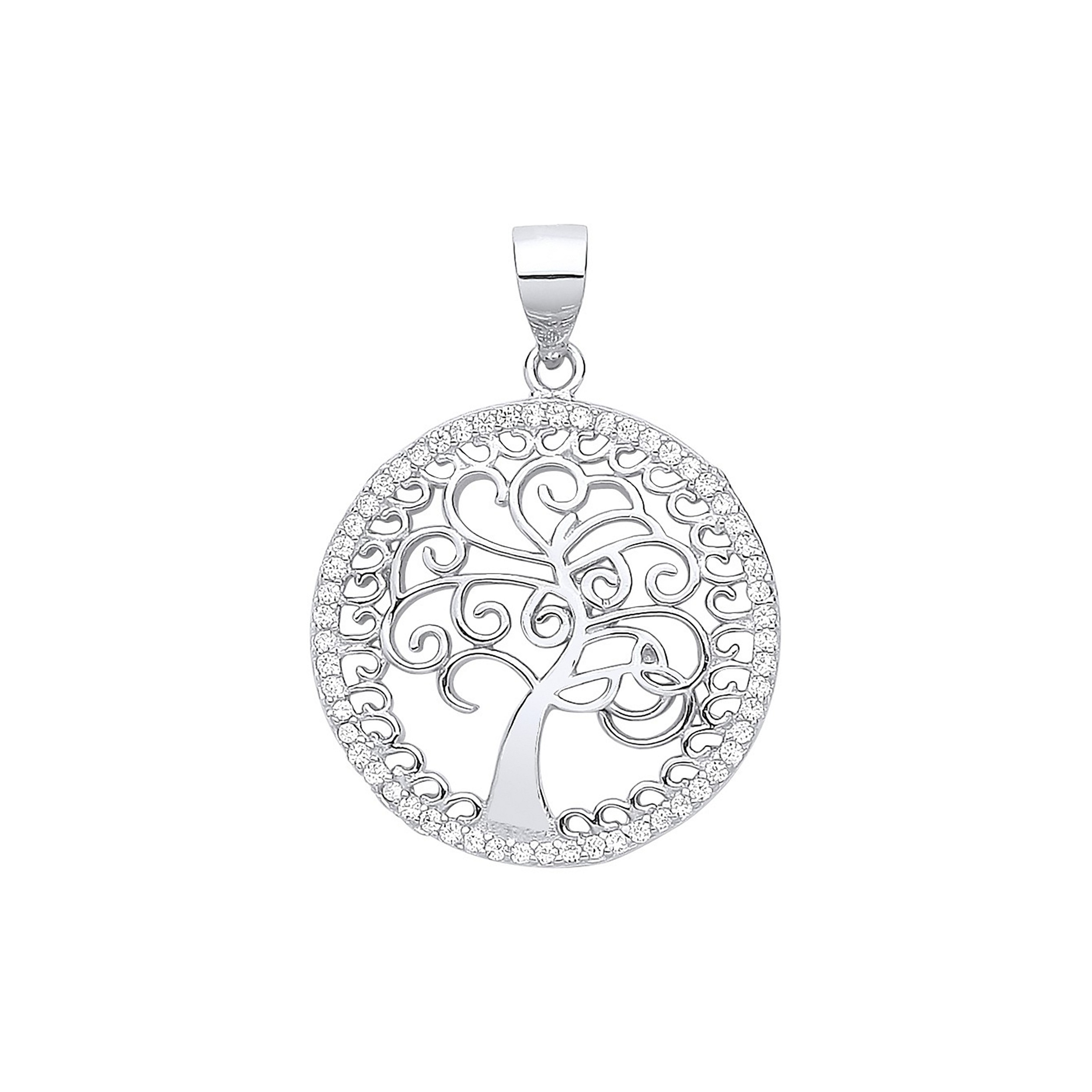 Silver Cz Tree of Life Pendant - Robert Anthony Jewellers, Edinburgh