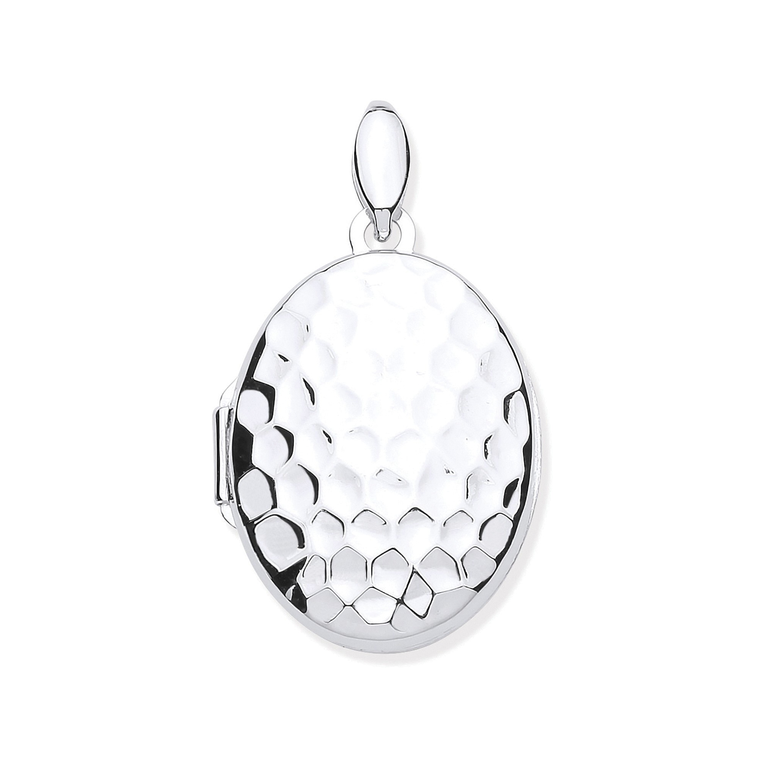 Silver Golf Ball Print Texture/Pattern Oval Locket - Robert Anthony Jewellers, Edinburgh