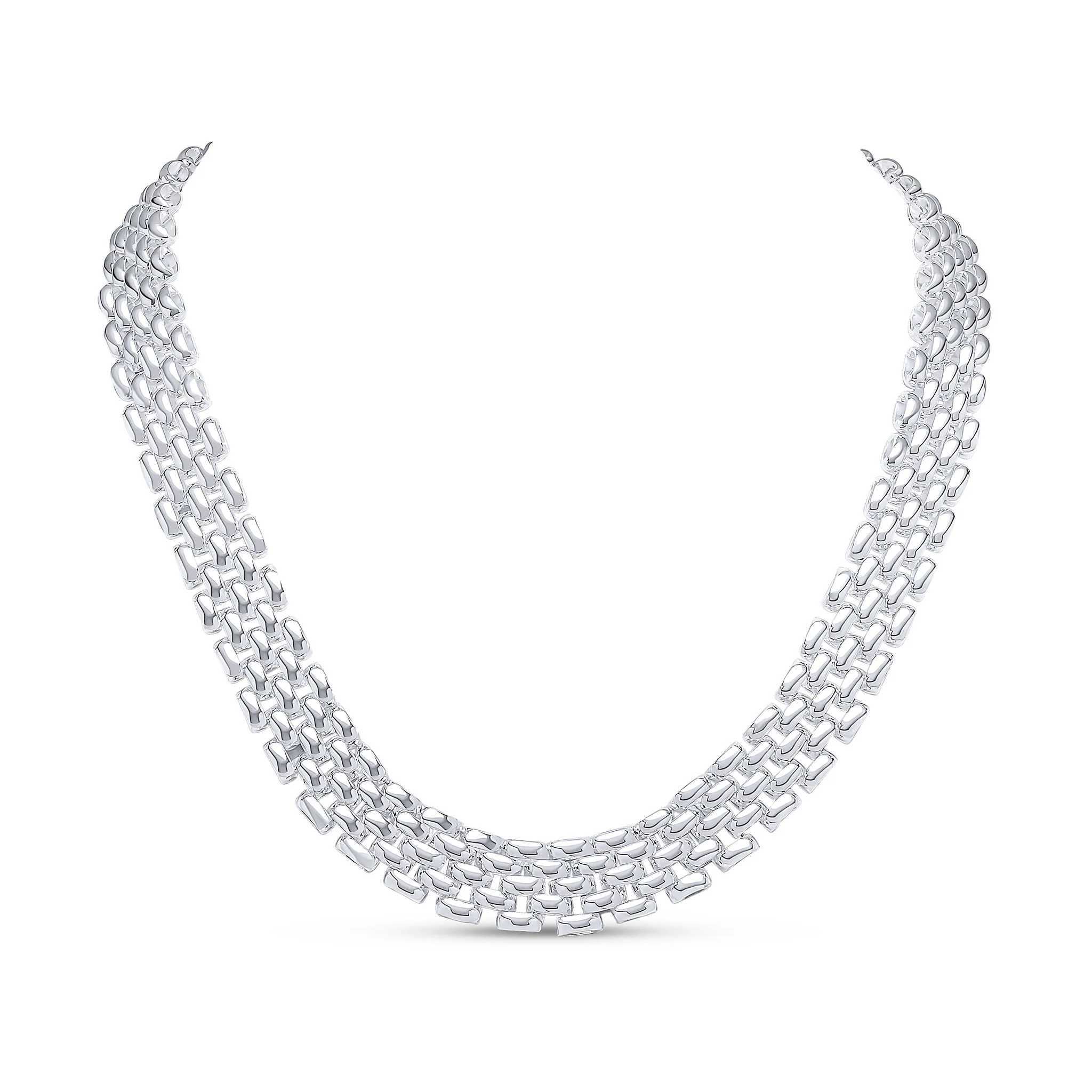 Silver Handmade 15mm Five Row Brick Chain or Bracelet - Robert Anthony Jewellers, Edinburgh