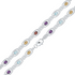 Silver Handmade Mixed Gemstone Gate Style Bracelet — 7.5&