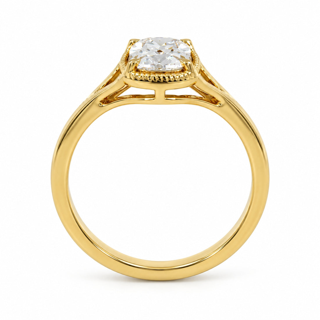 18ct Yellow Gold 1.09ct Lab-Grown Old Cut Diamond Solitaire Ring