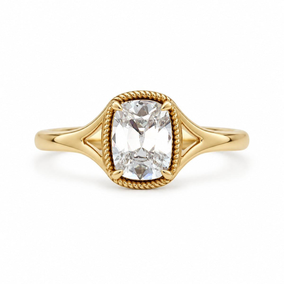 18ct Yellow Gold 1.09ct Lab-Grown Old Cut Diamond Solitaire Ring
