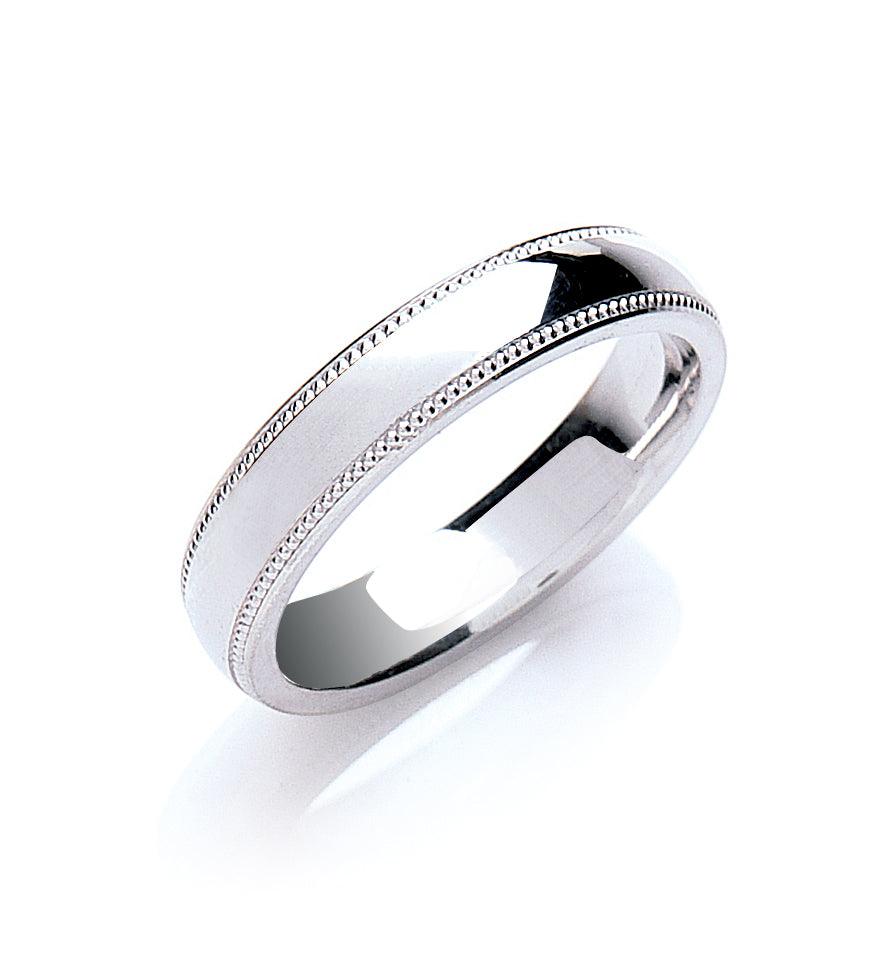 4mm 9CT Gold Milgrain Wedding Band