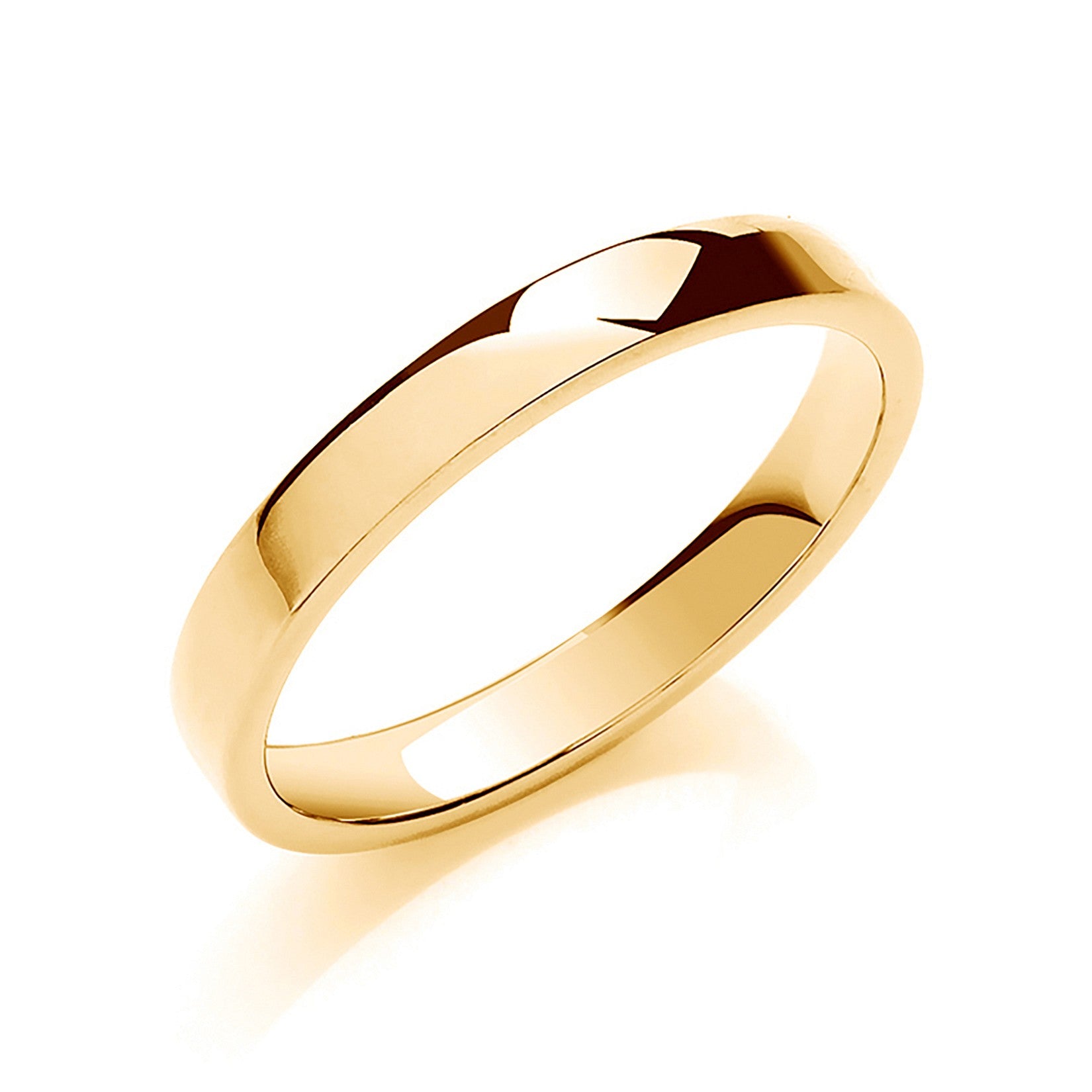 3mm Classic 9ct Soft Court Shaped Wedding Band