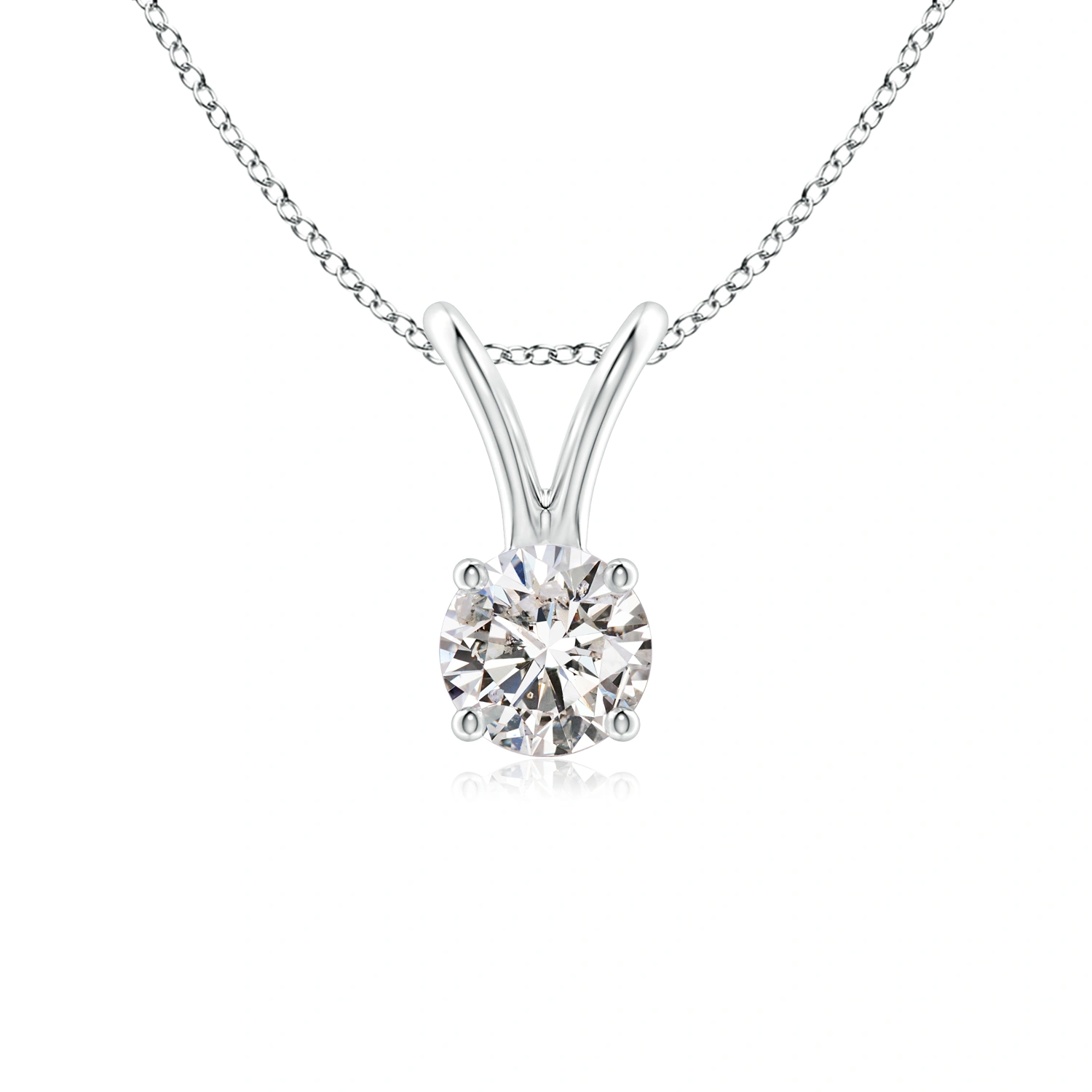 9ct White Gold Diamond Solitaire Split Bale Pendant and Chain - Robert Anthony Jewellers, Edinburgh
