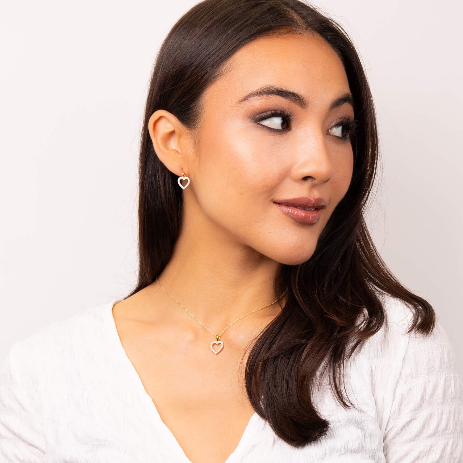 Silver Pavé Set Heart Pendant