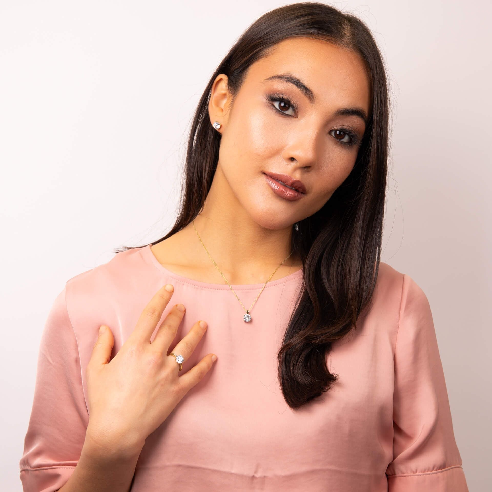 Gold Plated Silver Four Claw Pendant — 2CT