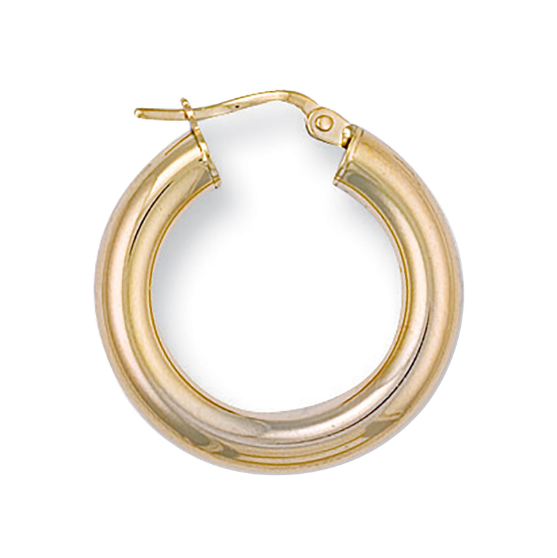9ct Yellow Gold Round Tube Hoop Earrings (24mm) - Robert Anthony Jewellers, Edinburgh