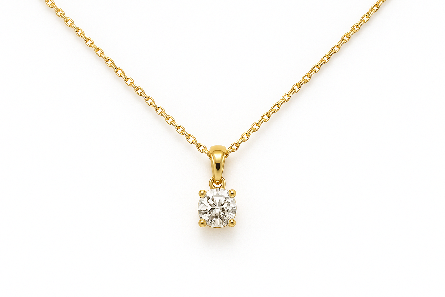 18ct Gold Lab-Grown Diamond Solitaire Pendant Necklace
