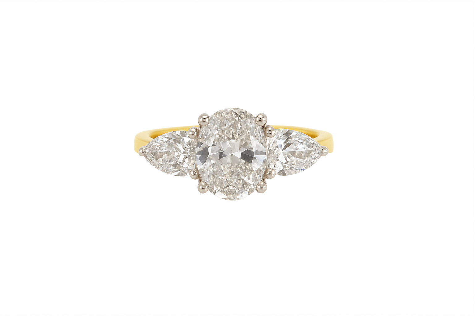 18ct yellow gold three stone ring