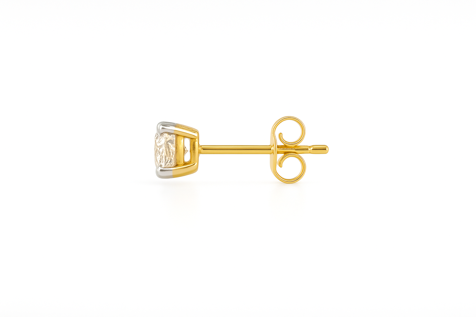 18ct two-tone gold diamond stud earrings