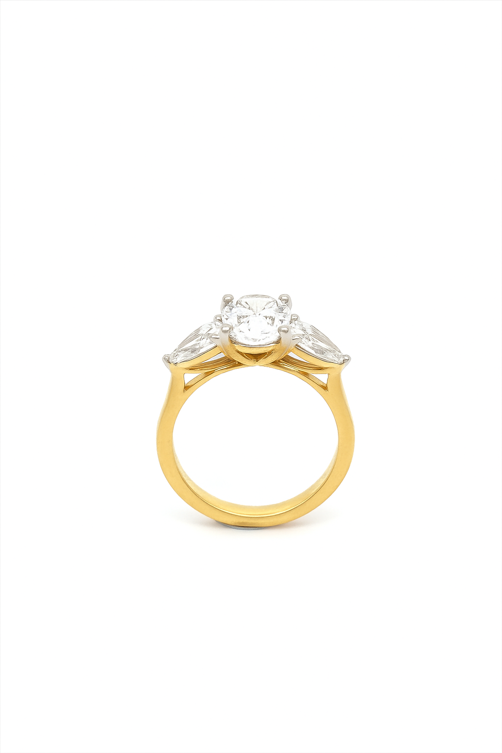18ct yellow gold three stone ring