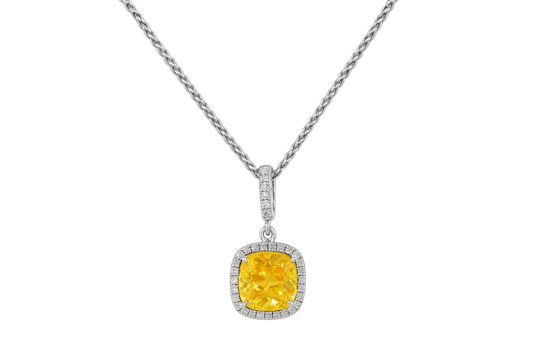 Sterling Silver CZ Cluster Pendant Necklace