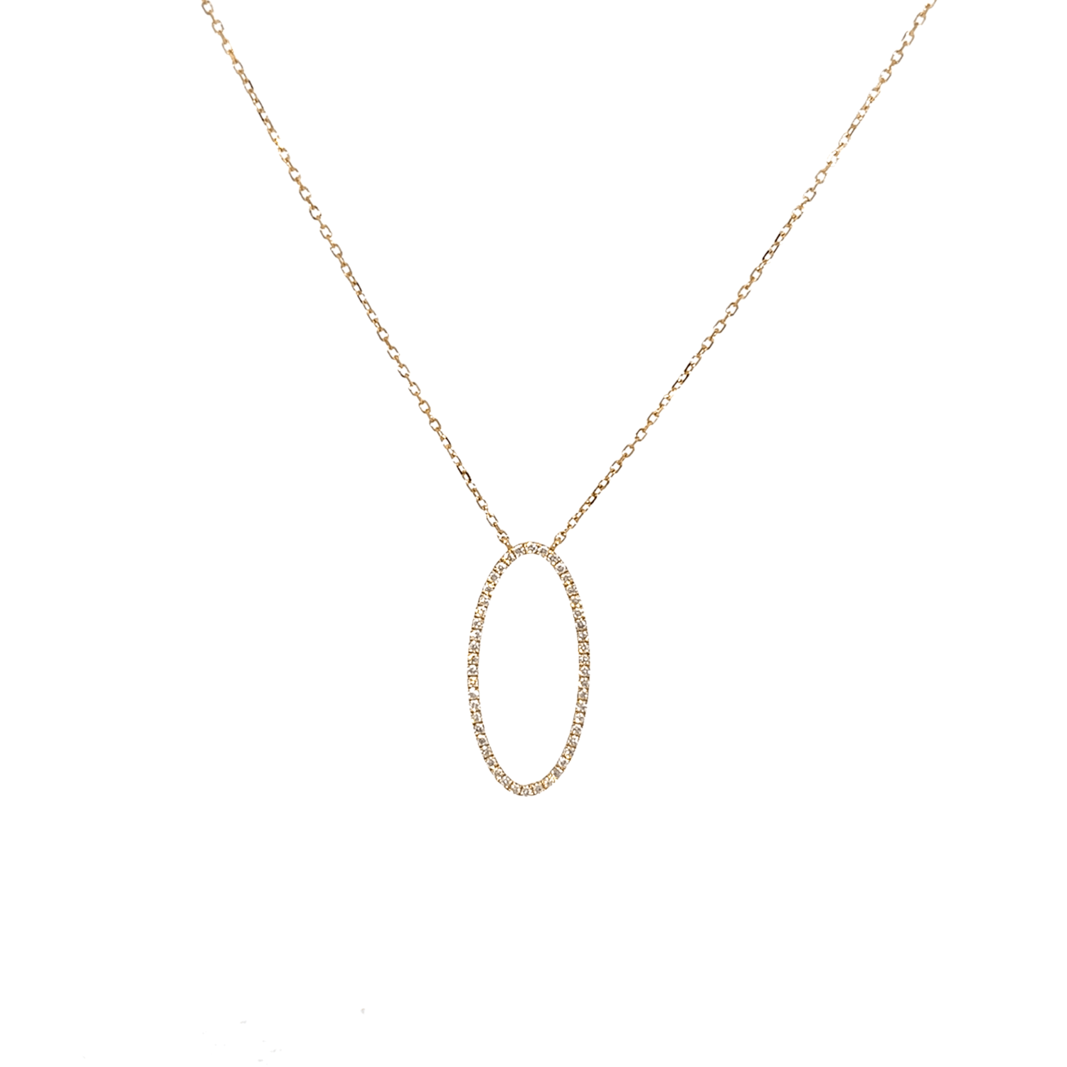 18ct yellow gold oval necklace