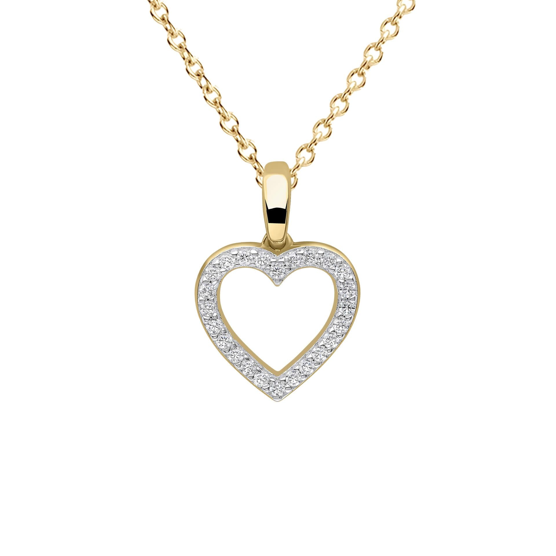 Silver Pavé Set Heart Pendant