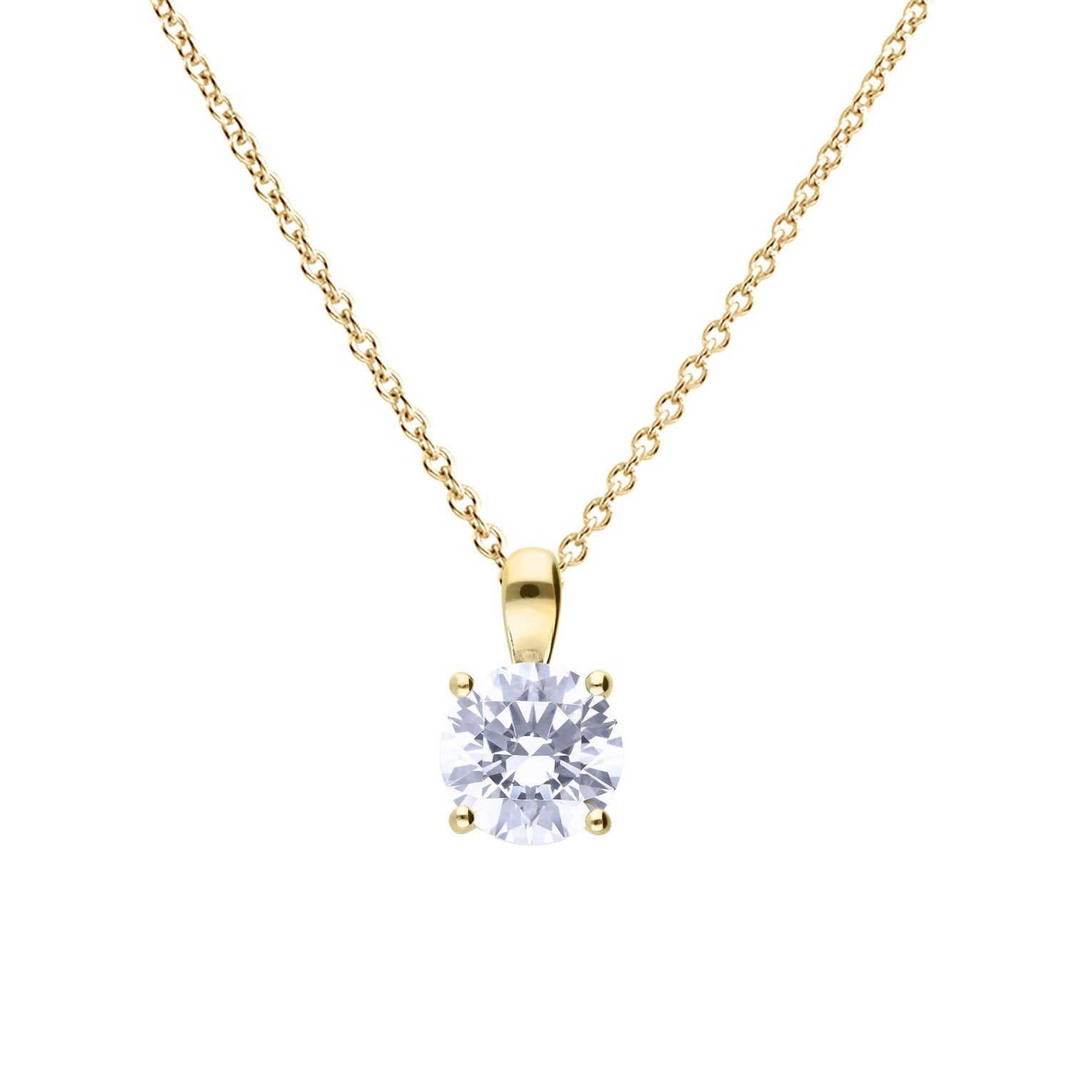 Gold Plated Silver Four Claw Pendant — 2CT
