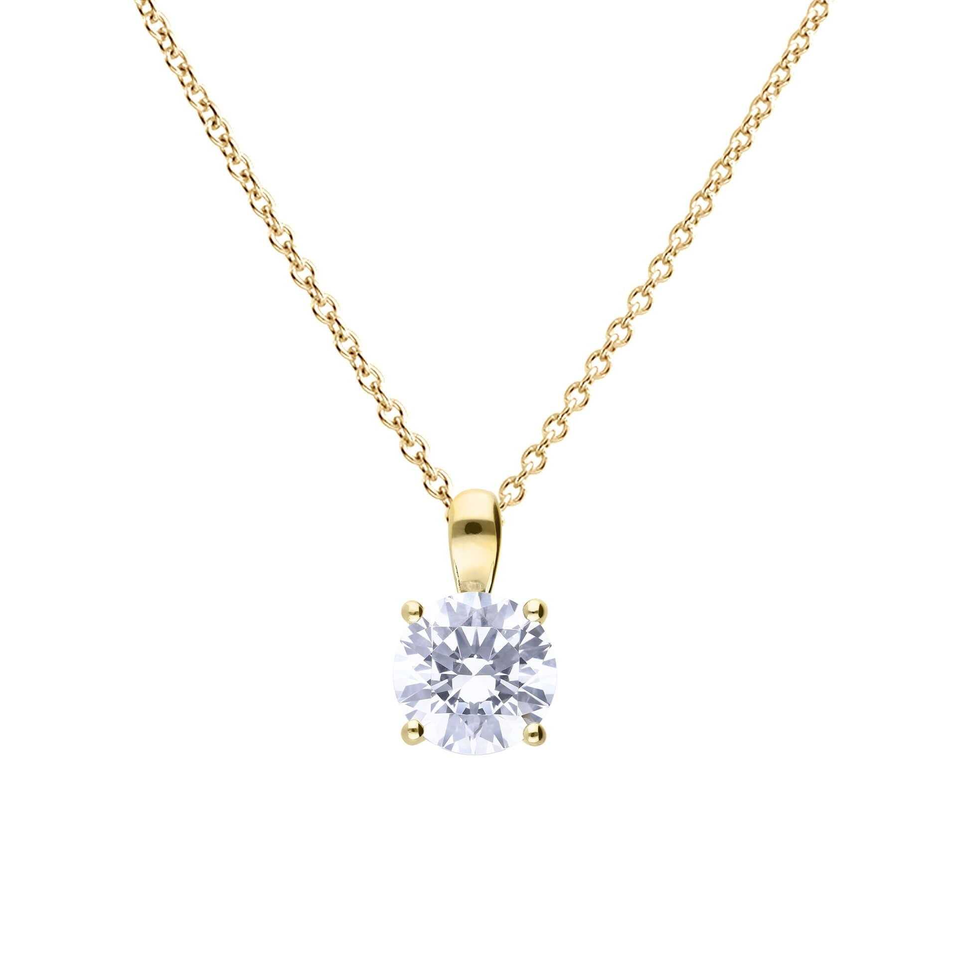 Gold Plated Silver Four Claw Pendant — 2CT