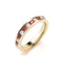 9CT Yellow Gold Ruby and Diamond Channel Set Half Eternity Ring - Robert Anthony Jewellers, Edinburgh