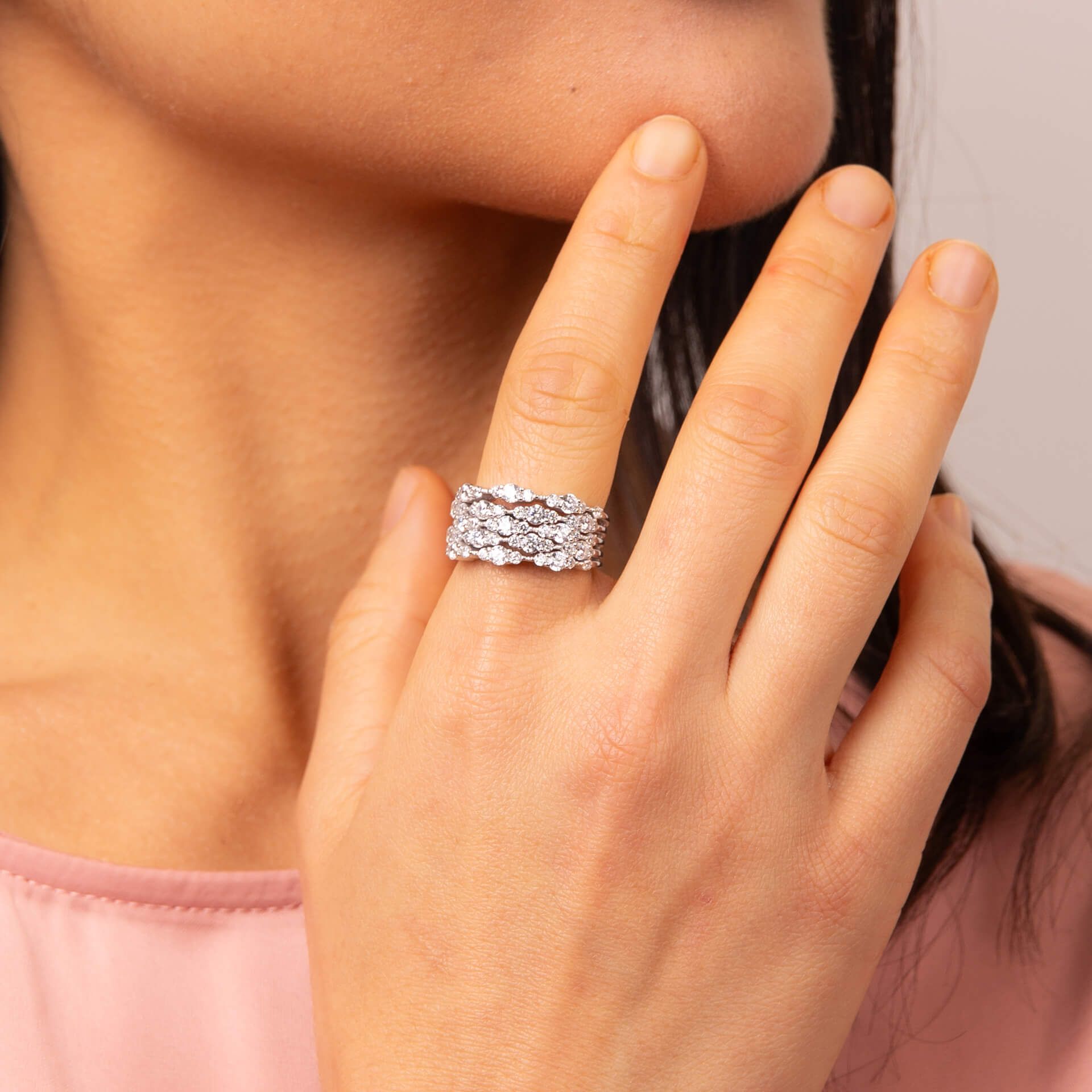 Silver Statement Zirconia Cluster Ring
