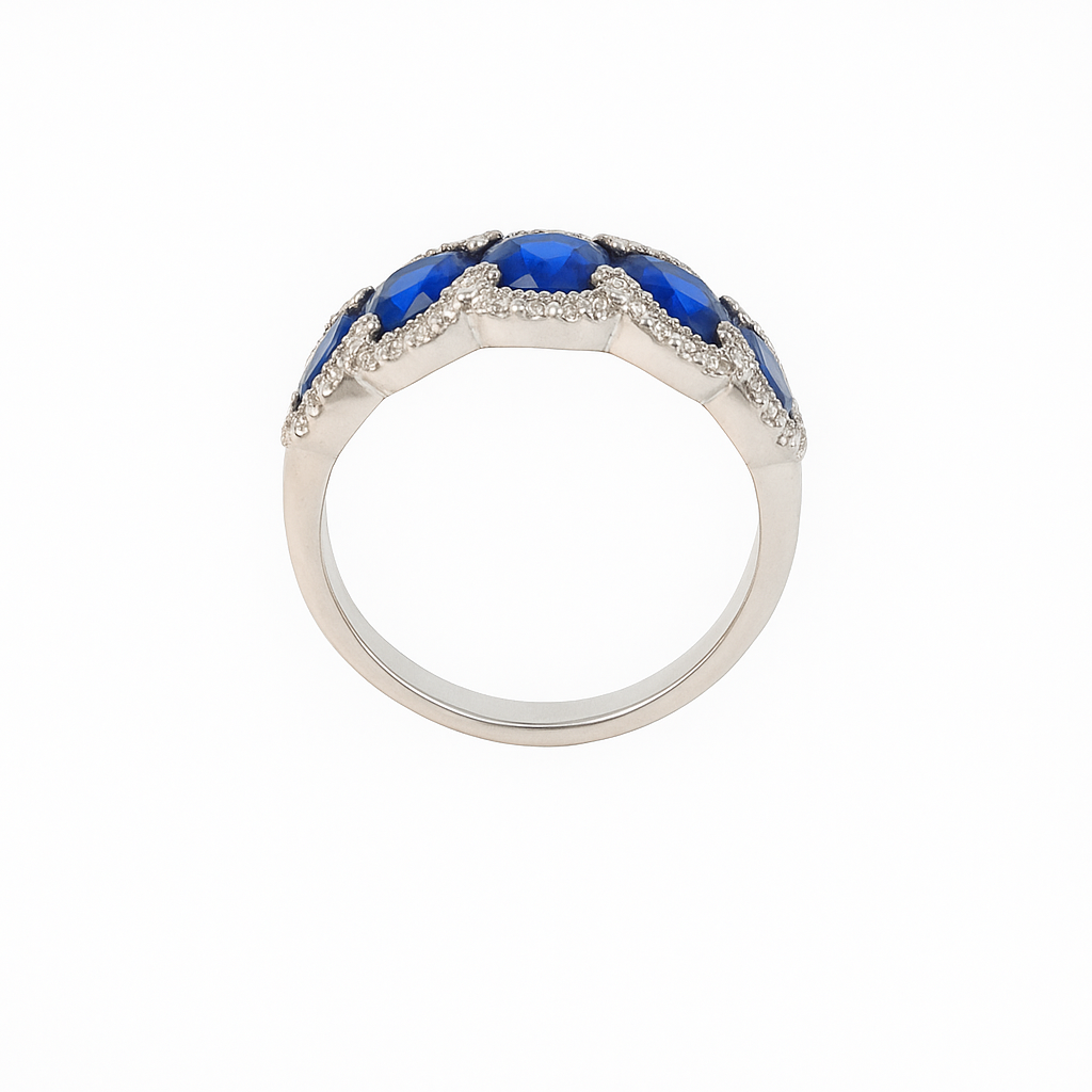18ct white gold sapphire and diamond ring