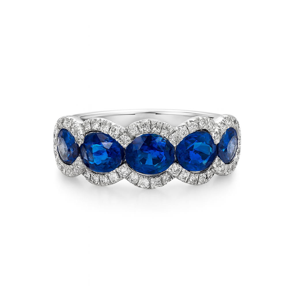 18ct white gold sapphire and diamond ring