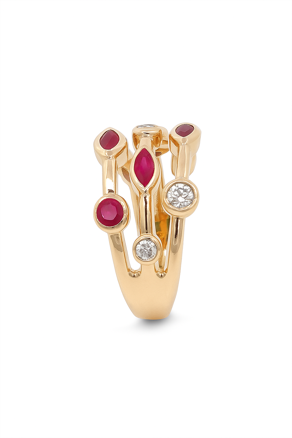 9ct Yellow Gold Ruby & Diamond Ring
