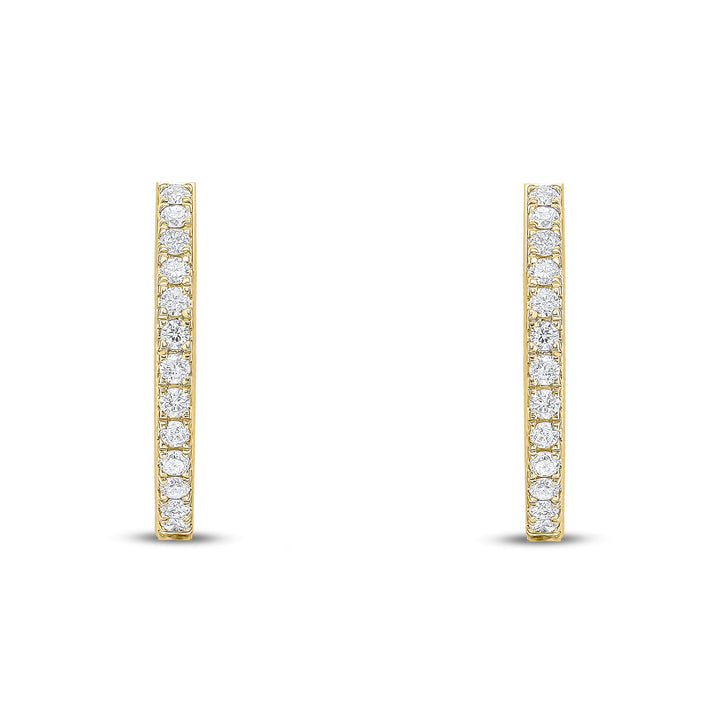 18ct Yellow Gold Full Diamond Hoop Earrings