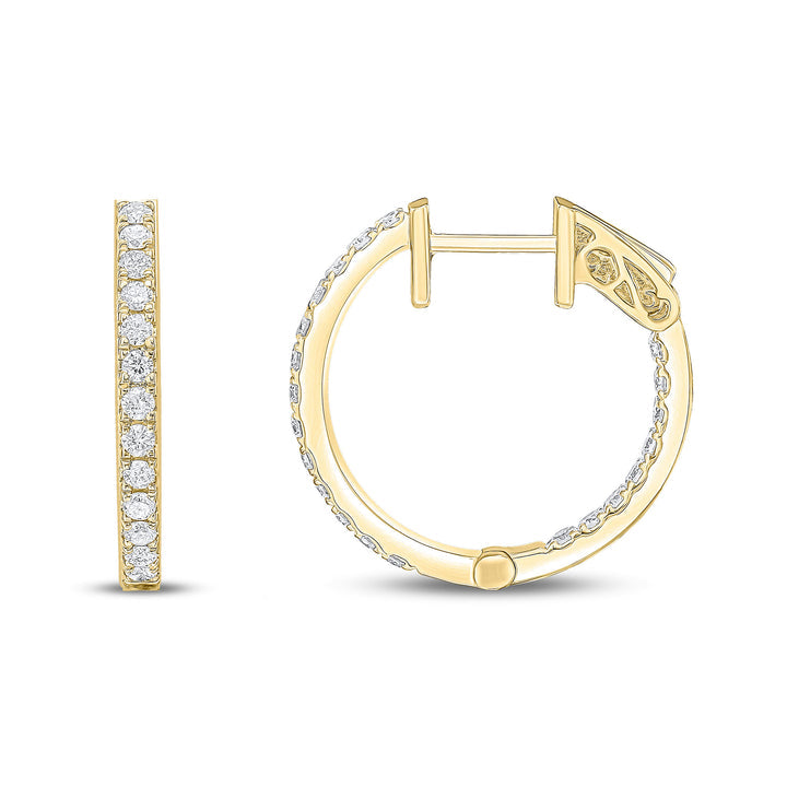 18ct Yellow Gold Full Diamond Hoop Earrings