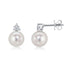 18ct White Gold Diamond Trefoil & Pearl Stud Earrings - Robert Anthony Jewellers, Edinburgh