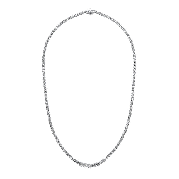 18ct White Gold & Round 3ct Diamond Tennis Necklace - Robert Anthony Jewellers, Edinburgh
