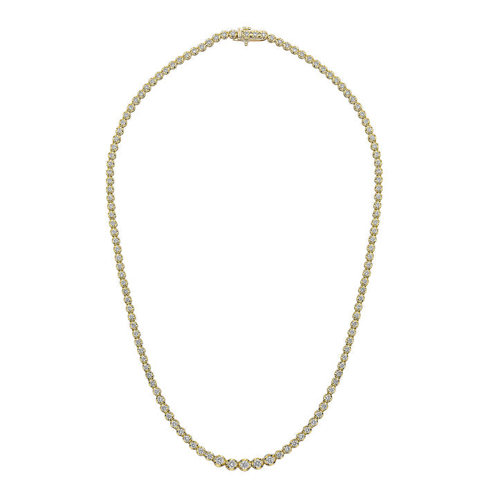 18ct Yellow Gold & Round 5ct Diamond Tennis Necklace - Robert Anthony Jewellers, Edinburgh
