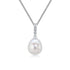 18ct White Gold Pearl & Diamond Line Pendant - Robert Anthony Jewellers, Edinburgh