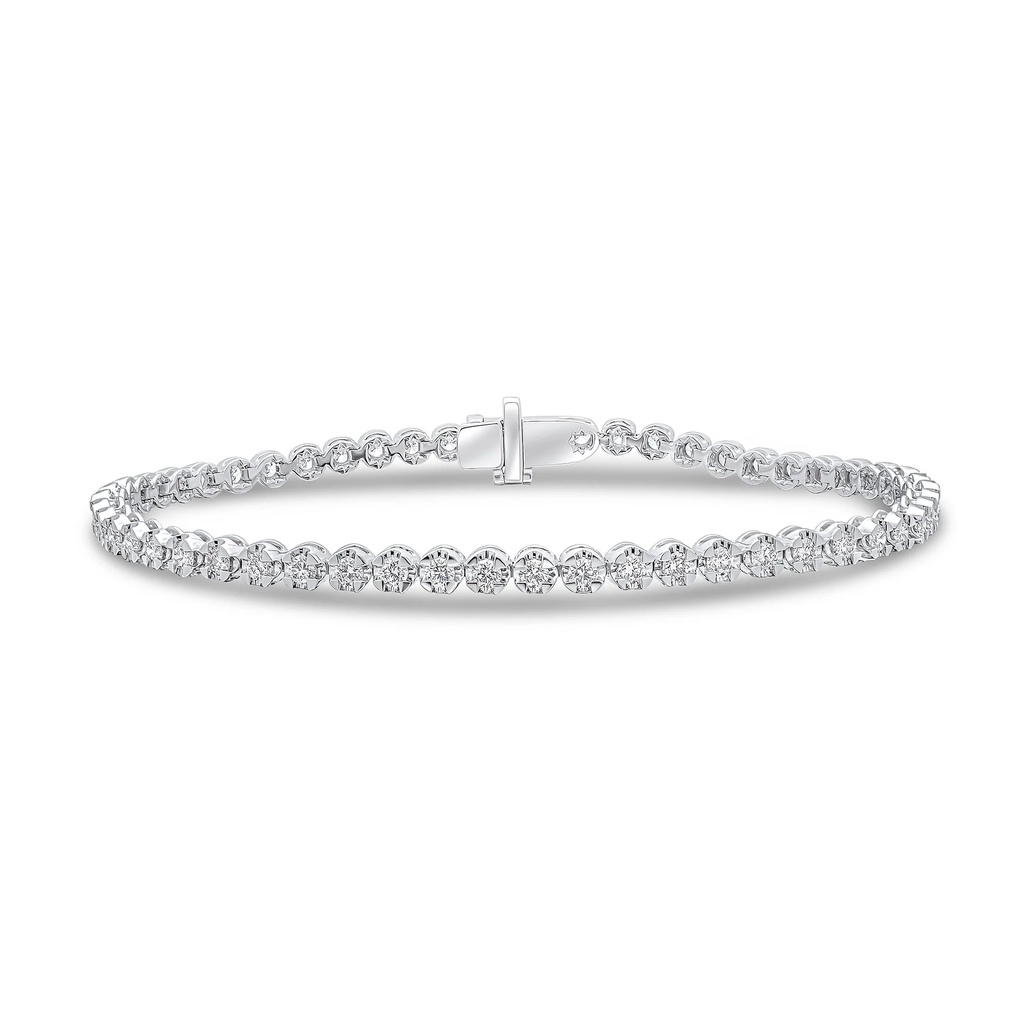 18CT White Gold & Round Diamond Tennis Bracelet - Robert Anthony Jewellers, Edinburgh