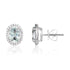 9ct White Gold Oval Aquamarine & Diamond Halo Cluster Earrings - Robert Anthony Jewellers, Edinburgh