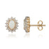 9ct Yellow Gold Oval Opal & Diamond Cluster Earrings - Robert Anthony Jewellers, Edinburgh